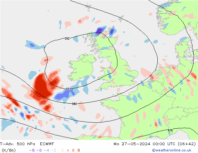 T-Adv. 500 hPa ECMWF  27.05.2024 00 UTC