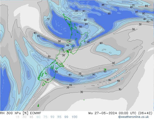 300 hPa Nispi Nem ECMWF Pzt 27.05.2024 00 UTC