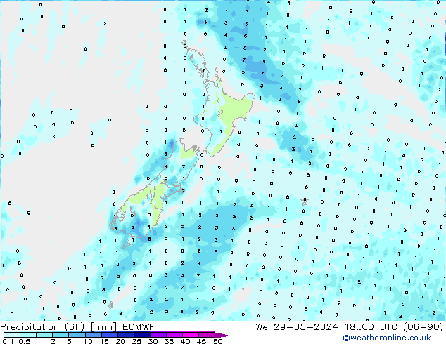 Z500/Rain (+SLP)/Z850 ECMWF śro. 29.05.2024 00 UTC