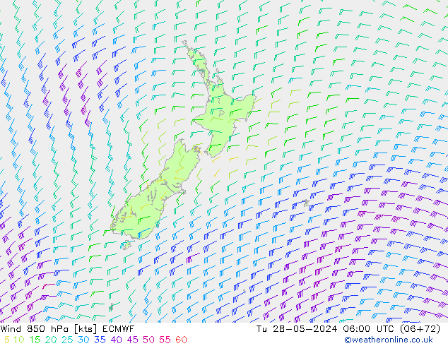 Vento 850 hPa ECMWF Ter 28.05.2024 06 UTC