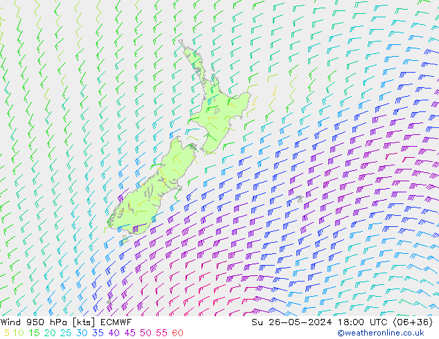 Wind 950 hPa ECMWF zo 26.05.2024 18 UTC