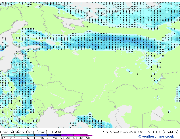 Z500/Rain (+SLP)/Z850 ECMWF Sáb 25.05.2024 12 UTC