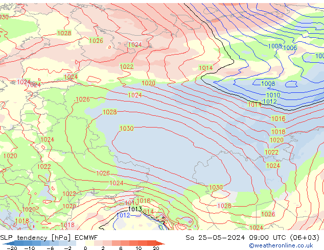 Y. Basıncı eğilimi ECMWF Cts 25.05.2024 09 UTC