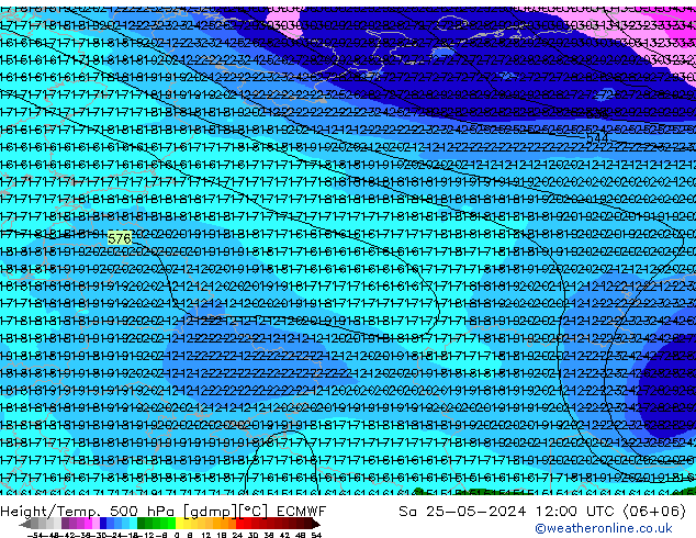 Z500/Regen(+SLP)/Z850 ECMWF za 25.05.2024 12 UTC