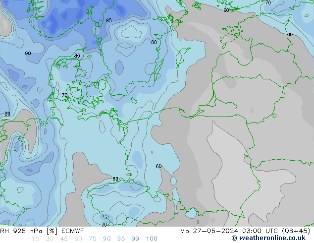 RH 925 hPa ECMWF Mo 27.05.2024 03 UTC