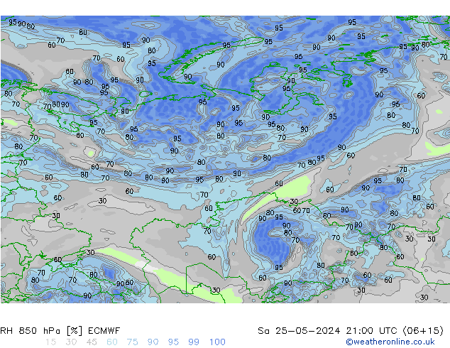 RH 850 hPa ECMWF So 25.05.2024 21 UTC