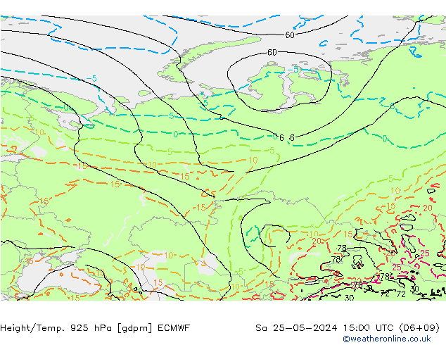 Height/Temp. 925 hPa ECMWF  25.05.2024 15 UTC