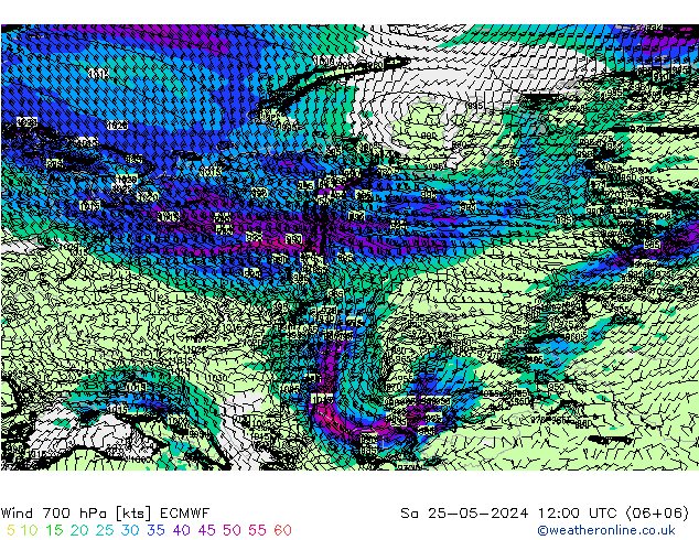  700 hPa ECMWF  25.05.2024 12 UTC