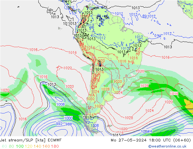 Courant-jet ECMWF lun 27.05.2024 18 UTC