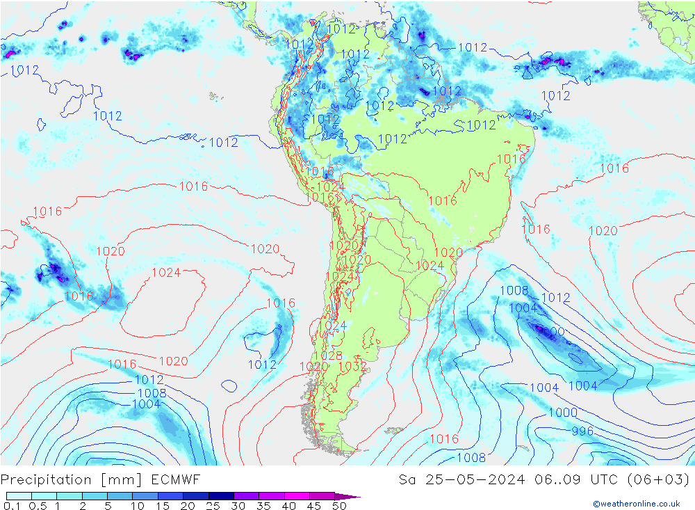 Niederschlag ECMWF Sa 25.05.2024 09 UTC