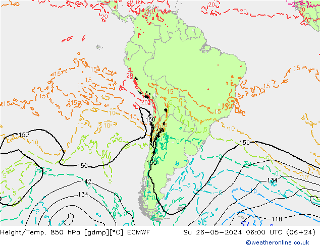 Z500/Rain (+SLP)/Z850 ECMWF Su 26.05.2024 06 UTC