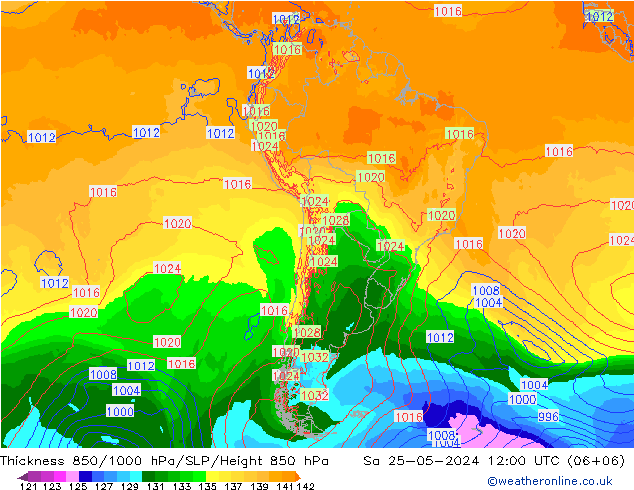 Thck 850-1000 hPa ECMWF So 25.05.2024 12 UTC