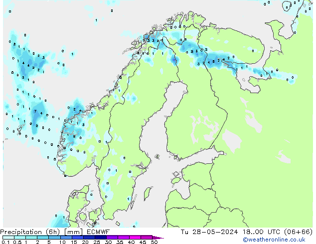 Z500/Rain (+SLP)/Z850 ECMWF вт 28.05.2024 00 UTC