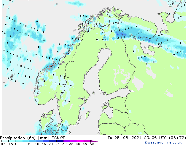 Z500/Rain (+SLP)/Z850 ECMWF вт 28.05.2024 06 UTC