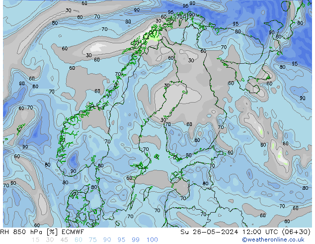 RH 850 hPa ECMWF  26.05.2024 12 UTC