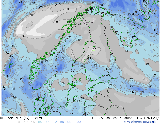 RH 925 hPa ECMWF So 26.05.2024 06 UTC