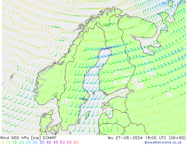 Wind 950 hPa ECMWF Mo 27.05.2024 18 UTC