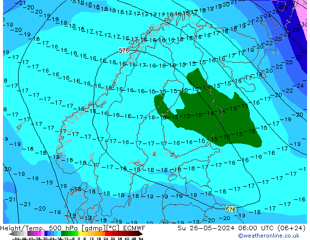 Z500/Rain (+SLP)/Z850 ECMWF So 26.05.2024 06 UTC