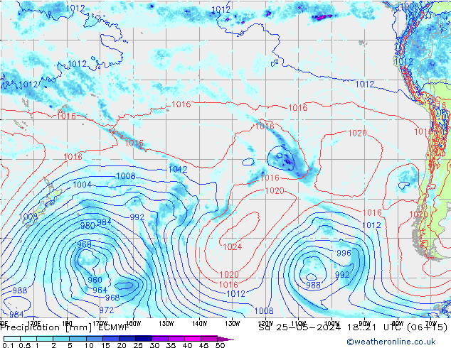 Precipitación ECMWF sáb 25.05.2024 21 UTC