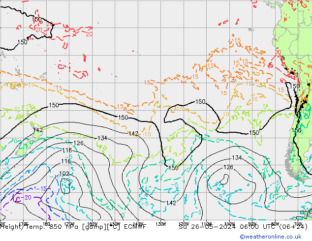 Z500/Rain (+SLP)/Z850 ECMWF dim 26.05.2024 06 UTC