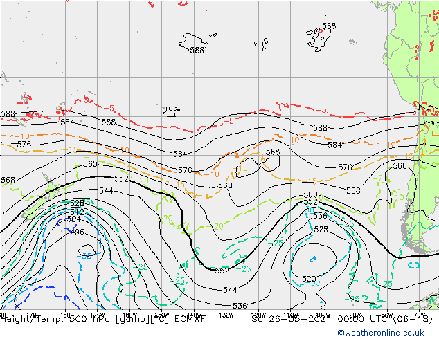 Z500/Rain (+SLP)/Z850 ECMWF Su 26.05.2024 00 UTC