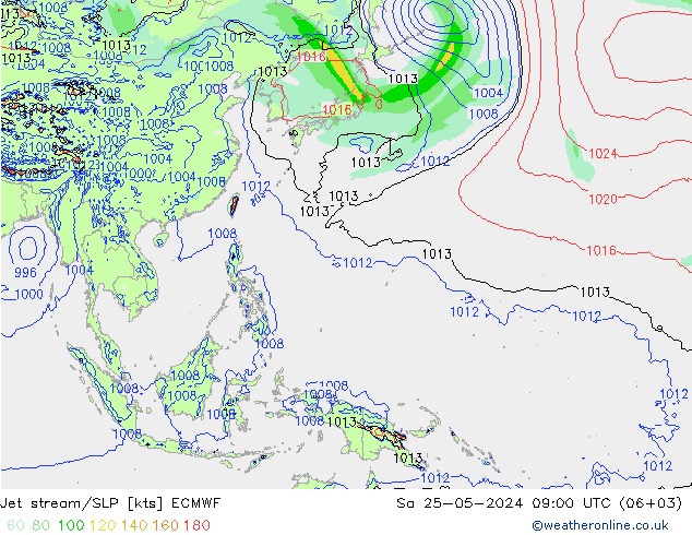 Corriente en chorro ECMWF sáb 25.05.2024 09 UTC