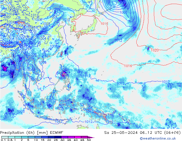 Z500/Regen(+SLP)/Z850 ECMWF za 25.05.2024 12 UTC