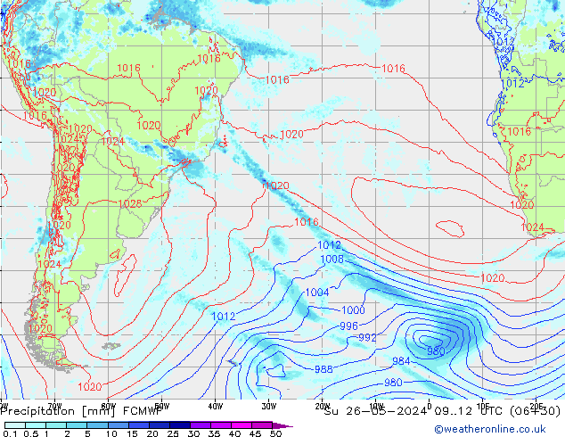 precipitação ECMWF Dom 26.05.2024 12 UTC