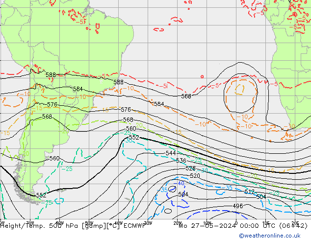 Z500/Rain (+SLP)/Z850 ECMWF  27.05.2024 00 UTC