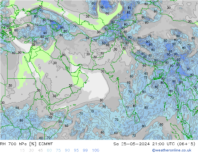 RV 700 hPa ECMWF za 25.05.2024 21 UTC