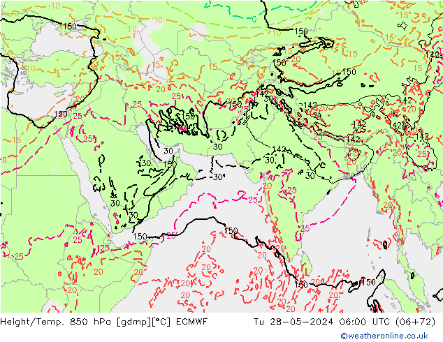 Z500/Rain (+SLP)/Z850 ECMWF Tu 28.05.2024 06 UTC