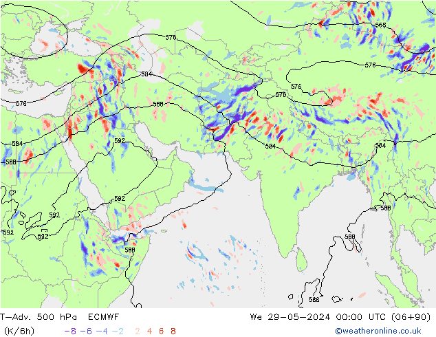 T-Adv. 500 hPa ECMWF 星期三 29.05.2024 00 UTC