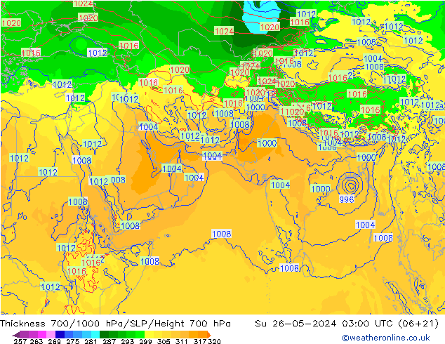 Thck 700-1000 hPa ECMWF Dom 26.05.2024 03 UTC