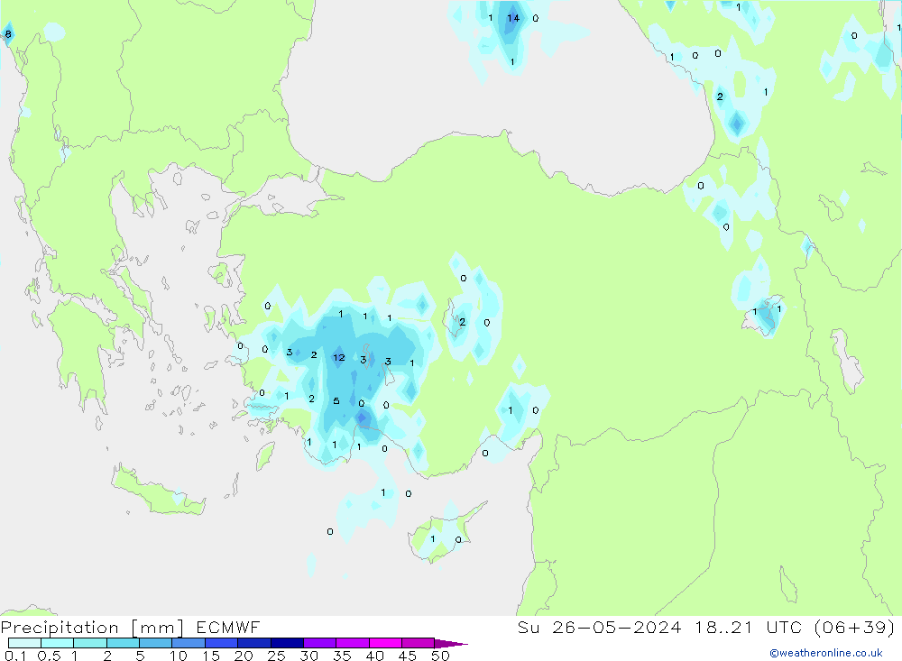 осадки ECMWF Вс 26.05.2024 21 UTC