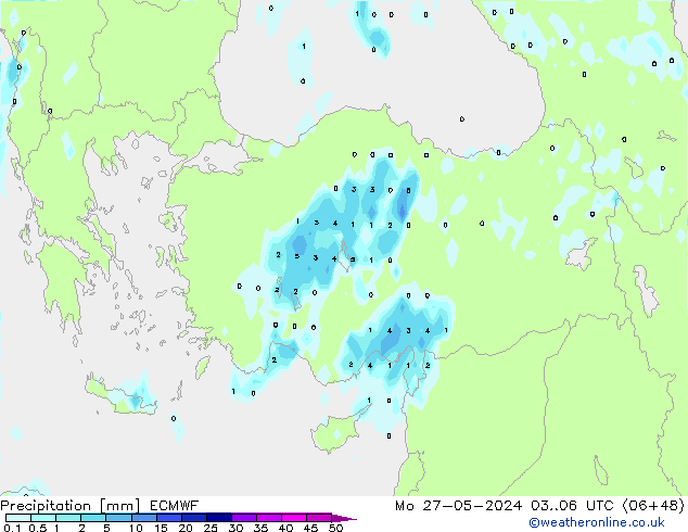 Precipitación ECMWF lun 27.05.2024 06 UTC