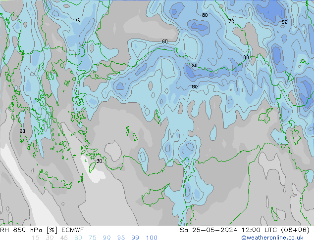 RV 850 hPa ECMWF za 25.05.2024 12 UTC