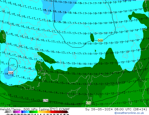 Z500/Rain (+SLP)/Z850 ECMWF nie. 26.05.2024 06 UTC