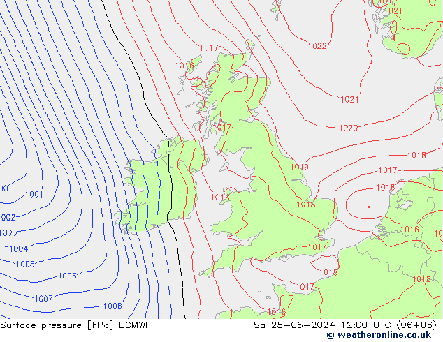 Luchtdruk (Grond) ECMWF za 25.05.2024 12 UTC