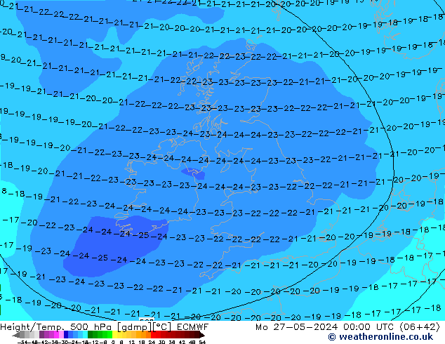 Z500/Rain (+SLP)/Z850 ECMWF Seg 27.05.2024 00 UTC