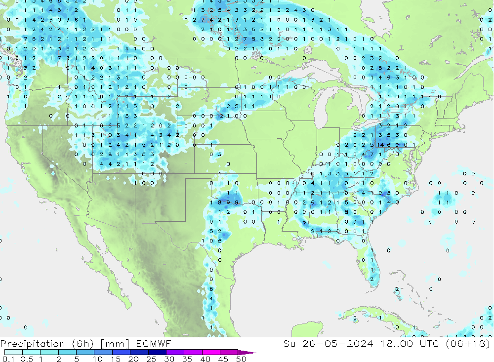 Z500/Rain (+SLP)/Z850 ECMWF  26.05.2024 00 UTC