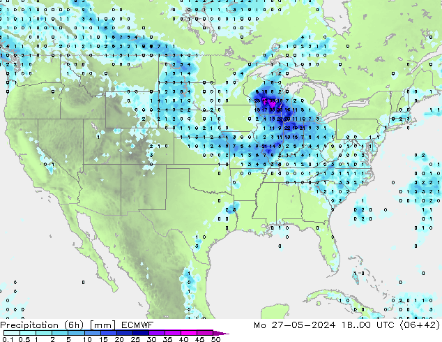 Z500/Rain (+SLP)/Z850 ECMWF  27.05.2024 00 UTC