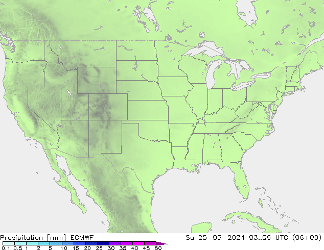 Precipitation ECMWF Sa 25.05.2024 06 UTC