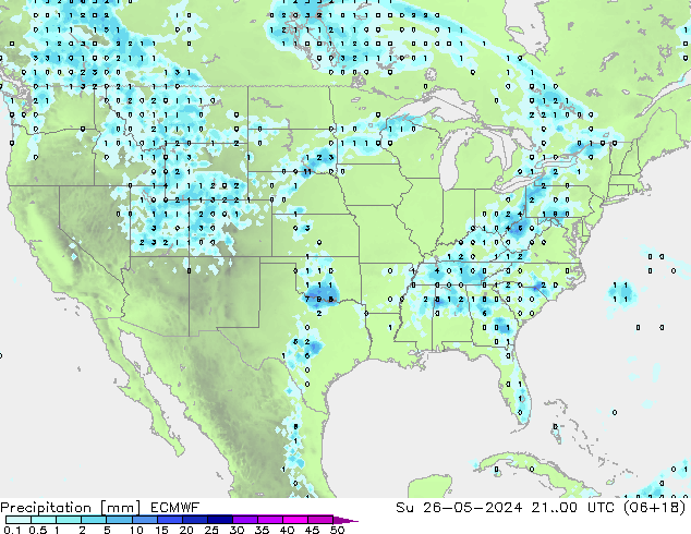 осадки ECMWF Вс 26.05.2024 00 UTC