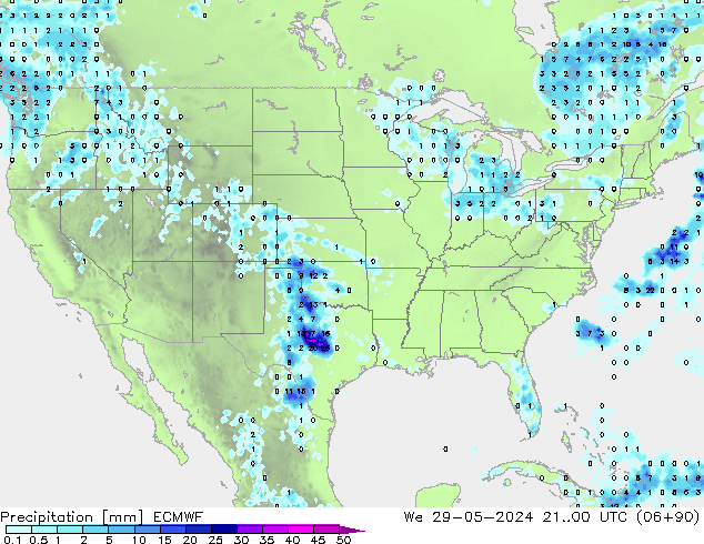 Precipitación ECMWF mié 29.05.2024 00 UTC