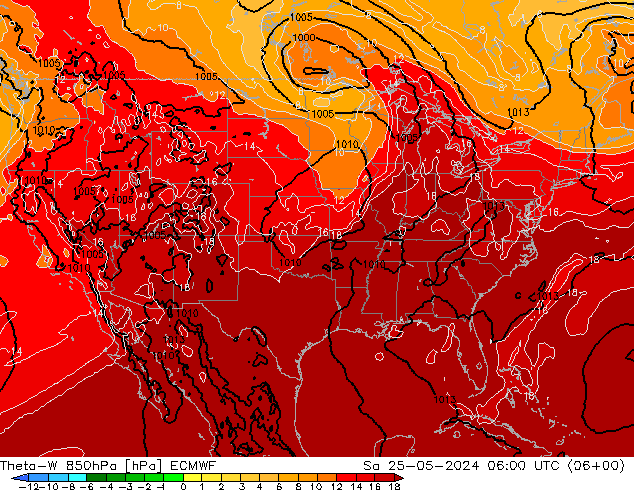 Theta-W 850hPa ECMWF Sa 25.05.2024 06 UTC