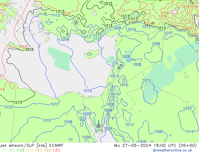 Jet stream/SLP ECMWF Po 27.05.2024 18 UTC