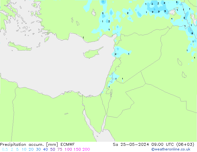 Precipitation accum. ECMWF So 25.05.2024 09 UTC