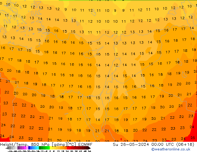 Z500/Rain (+SLP)/Z850 ECMWF dom 26.05.2024 00 UTC