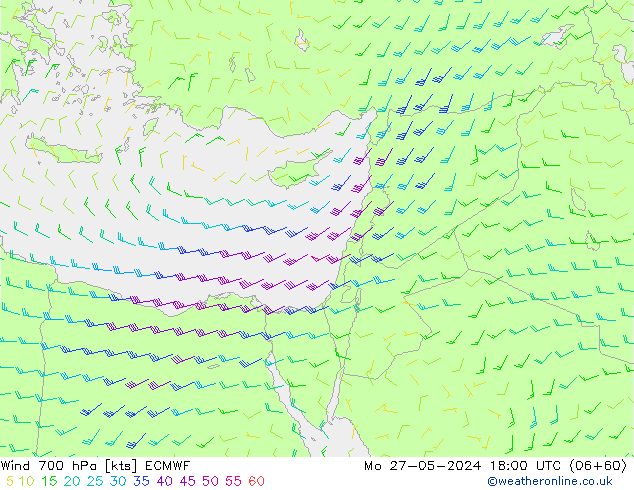 Vent 700 hPa ECMWF lun 27.05.2024 18 UTC