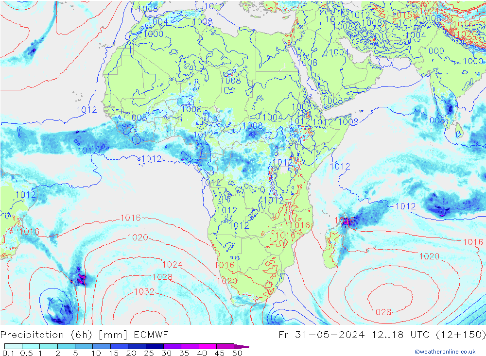 Z500/Rain (+SLP)/Z850 ECMWF ven 31.05.2024 18 UTC